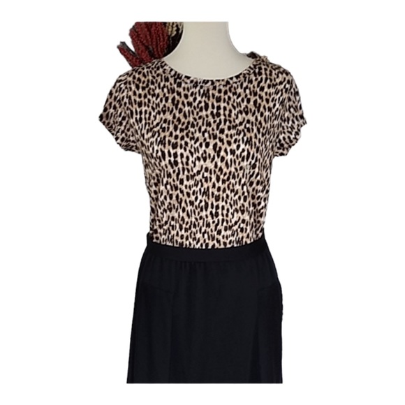 LOFT XXS Leopard Lightweight Linen Top - Picture 4 of 8